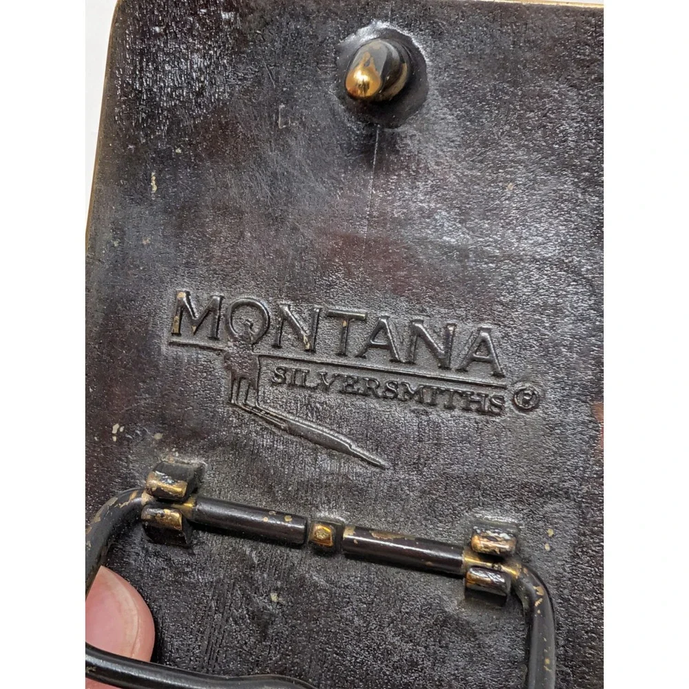 Montana Silversmiths Bull Rider Belt Buckle Brass Tone Western Rodeo Vintage